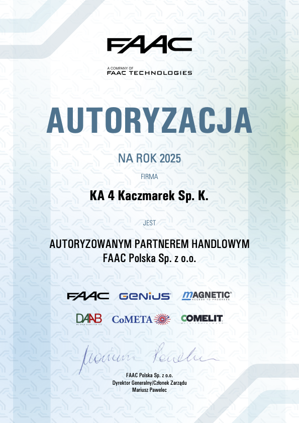 Autoryzacja FAAC
